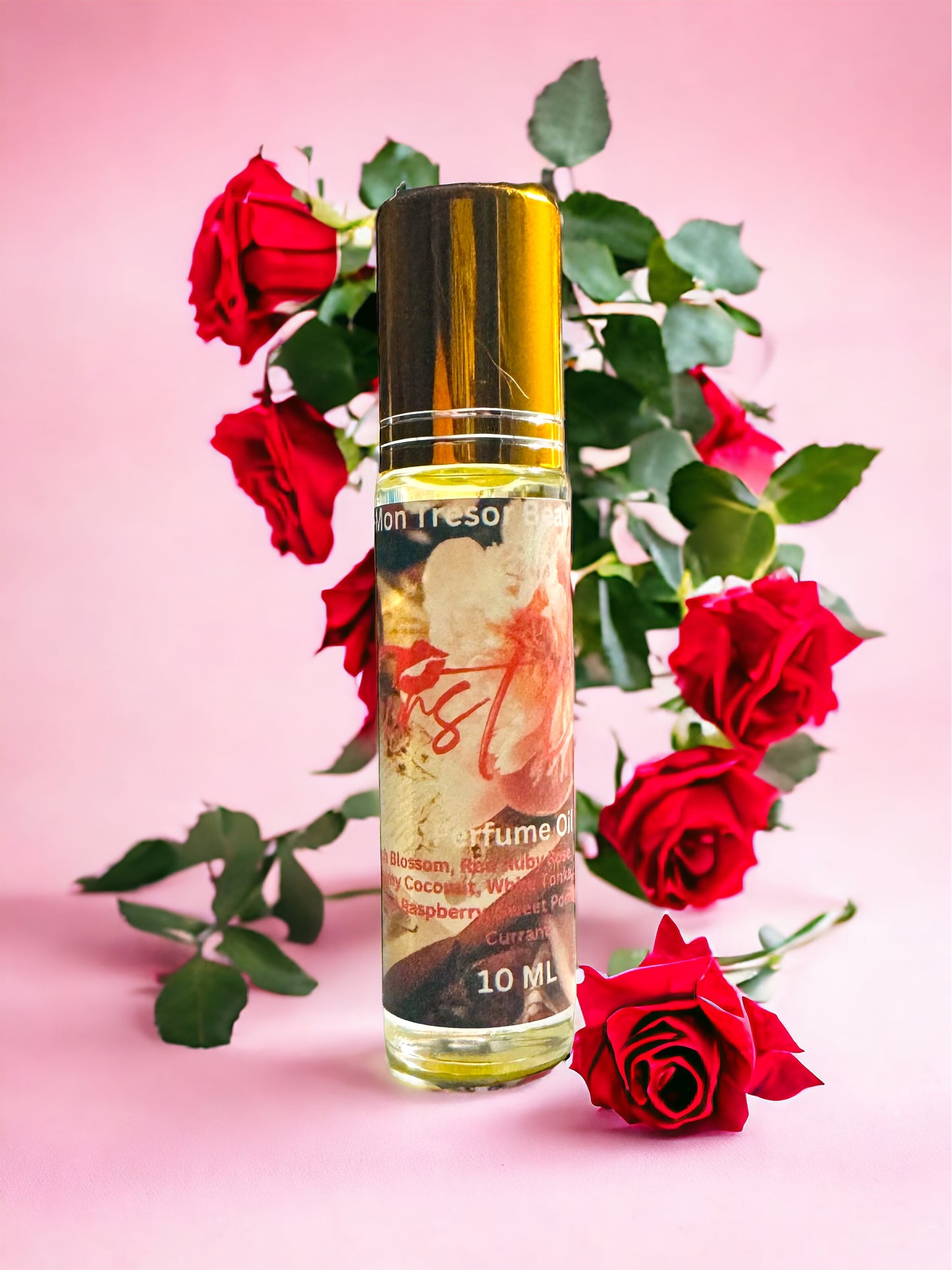 First Love  Perfume Oil, sparkling red raspberry, peach blossom, creamy coconut, red currant, natural perfume, cruelty free, vegan friendly, woman’s perfume, layering perfume,