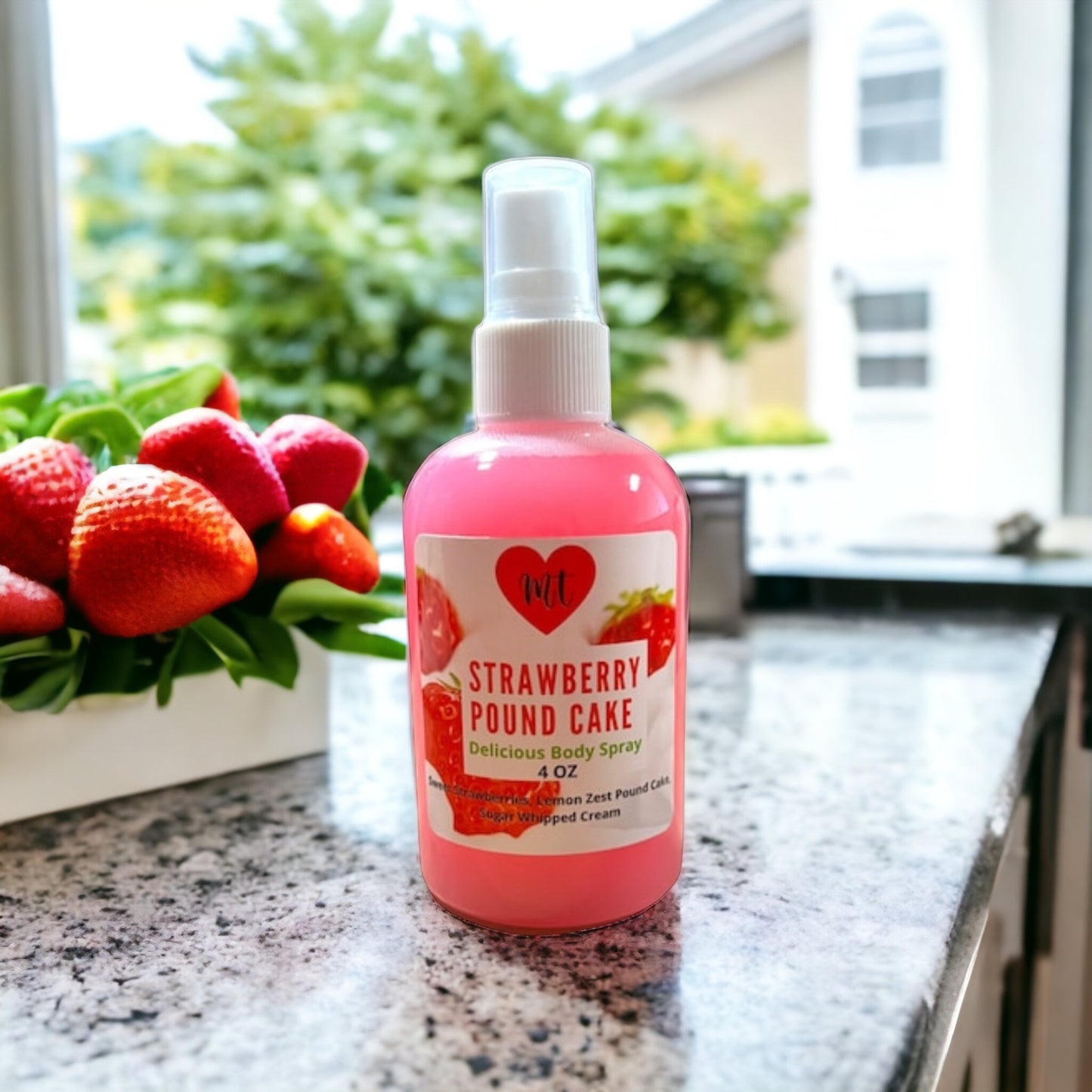 Strawberry Pound Cake Body Mist, body splash, perfume spray, fragrance mist, gifts for her, vegan perfume, cruelty free beauty, skin safe