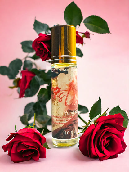 First Love  Perfume Oil, sparkling red raspberry, peach blossom, creamy coconut, red currant, natural perfume, cruelty free, vegan friendly, woman’s perfume, layering perfume,