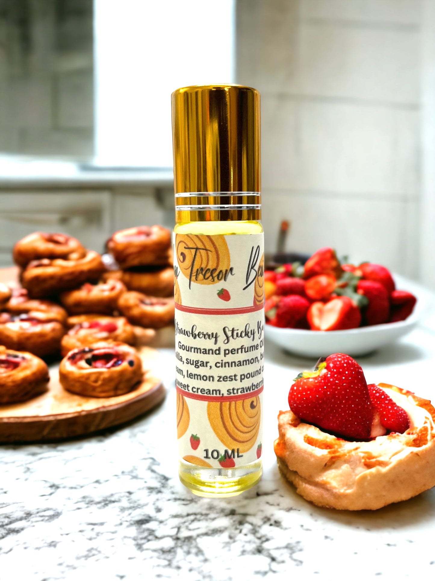 Strawberry Sticky Buns perfume oil, vanilla cream, cinnamon, strawberry, gourmand perfume, woman’s perfume