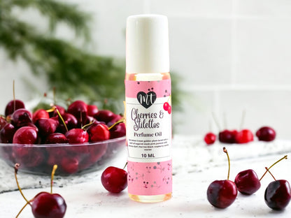 Cherries and Stilettos perfume oil,  roll on perfume, perfume, vegan perfume, cruelty free beauty