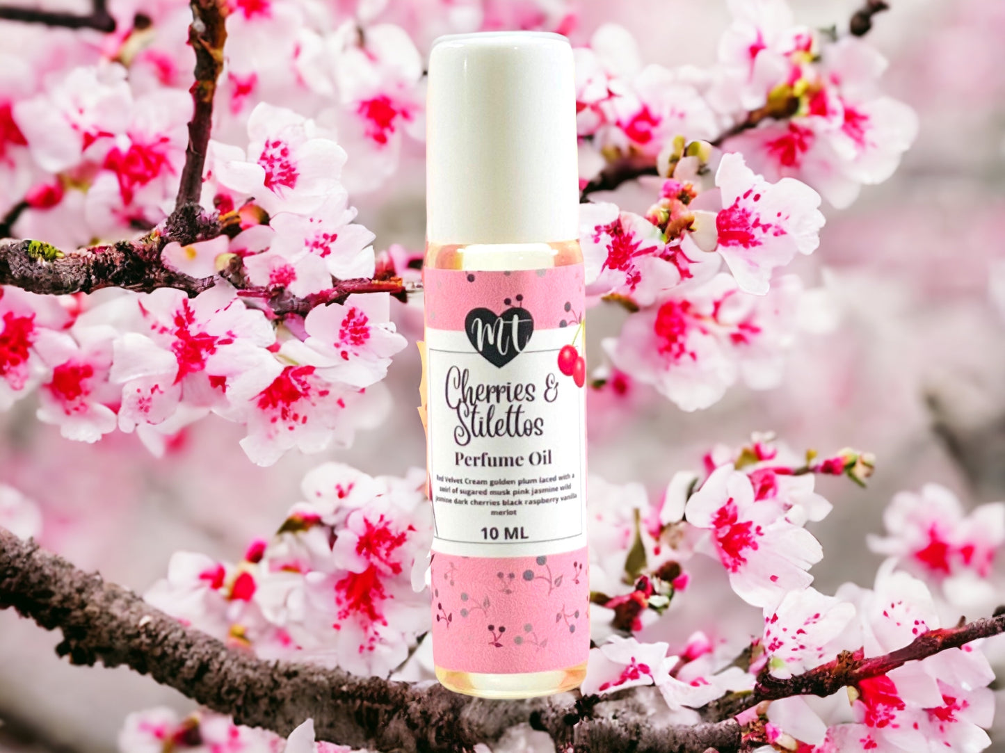 Cherries and Stilettos perfume oil,  roll on perfume, perfume, vegan perfume, cruelty free beauty