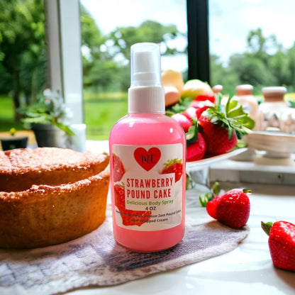 Strawberry Pound Cake Body Mist, body splash, perfume spray, fragrance mist, gifts for her, vegan perfume, cruelty free beauty, skin safe