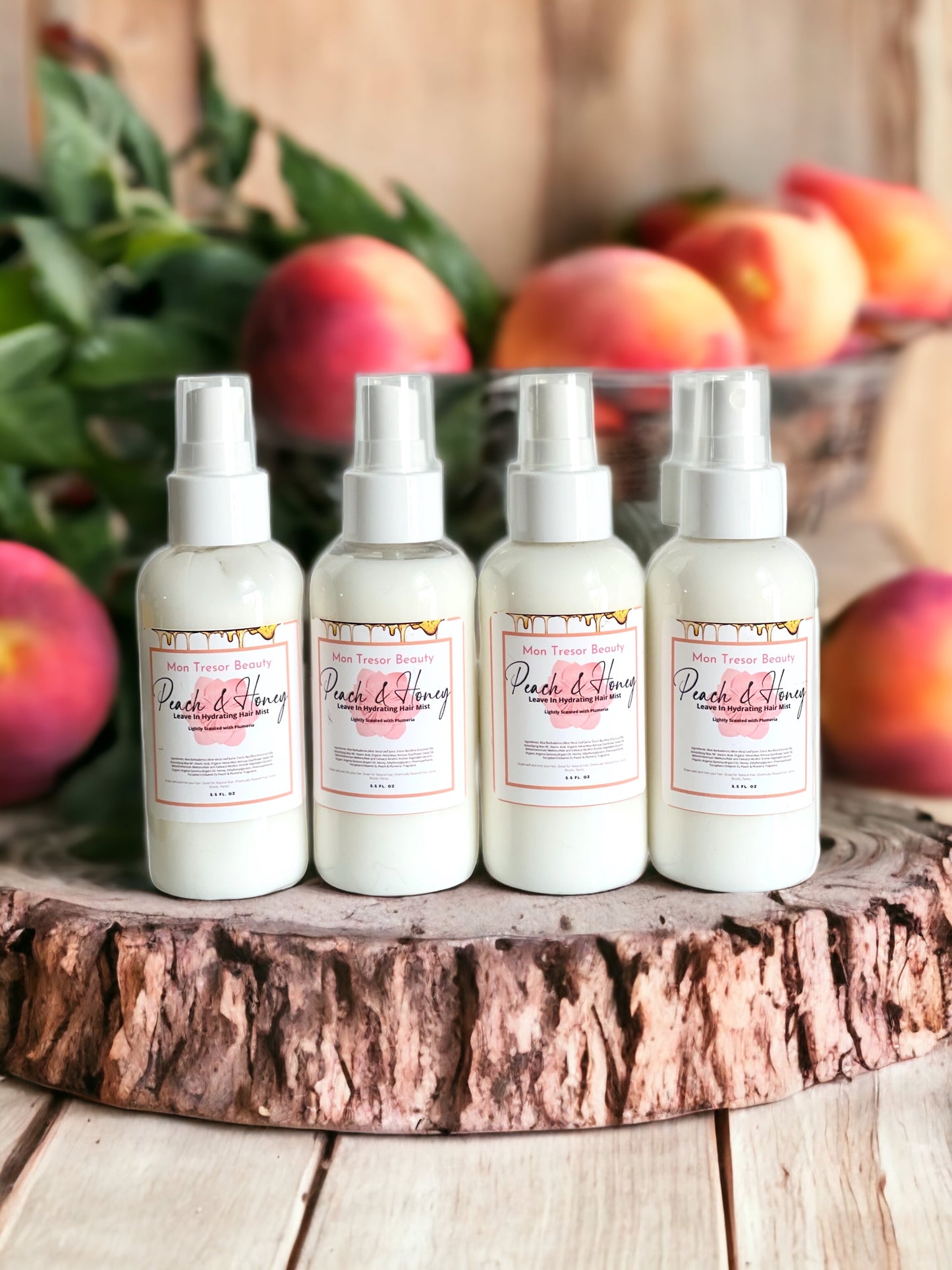 Peach & Honey Hydrating Hair Mist  for all hair types and textures ( straight, curly, thick, thin, locks, braids, twists, chemically treated