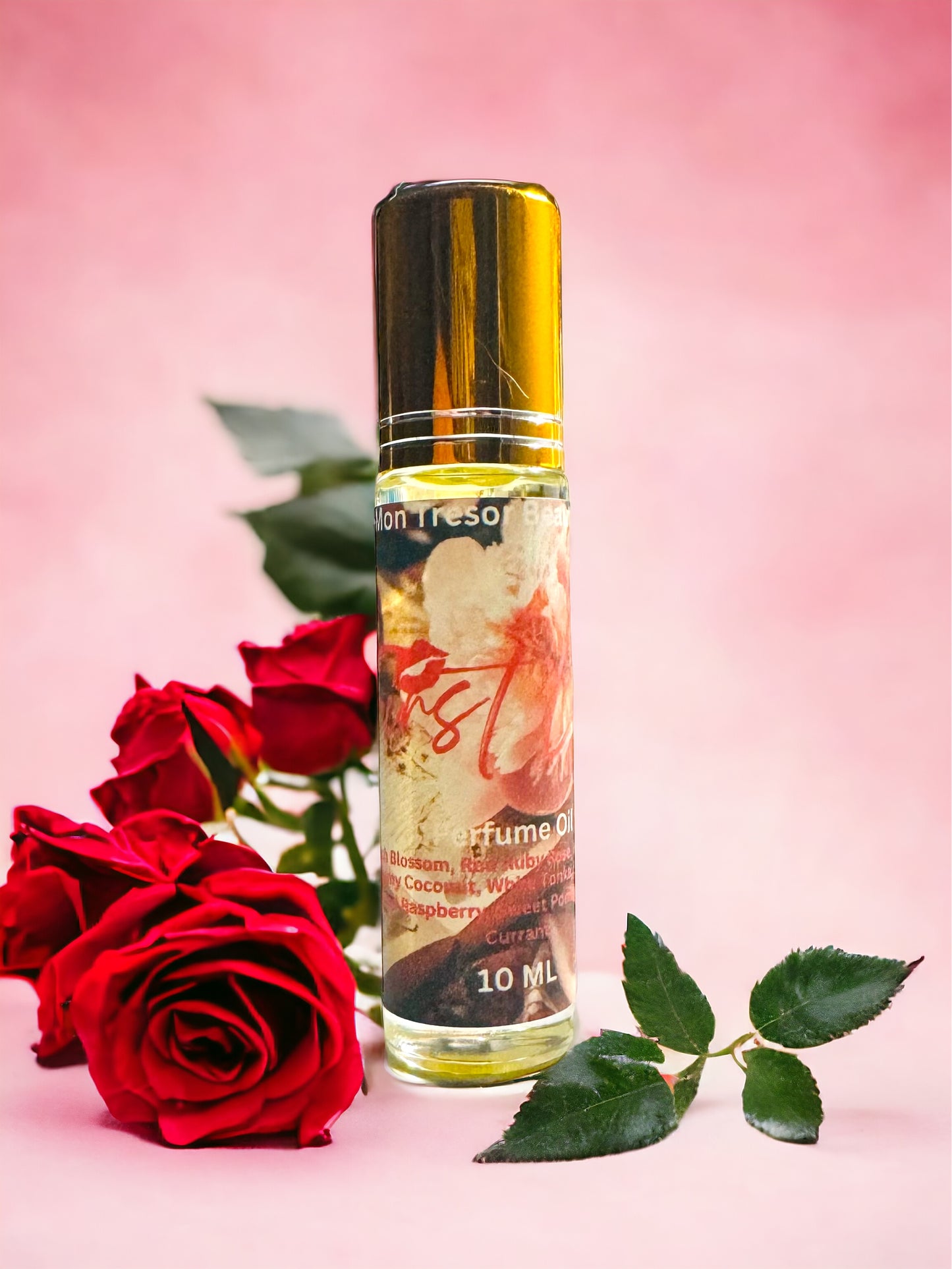 First Love  Perfume Oil, sparkling red raspberry, peach blossom, creamy coconut, red currant, natural perfume, cruelty free, vegan friendly, woman’s perfume, layering perfume,