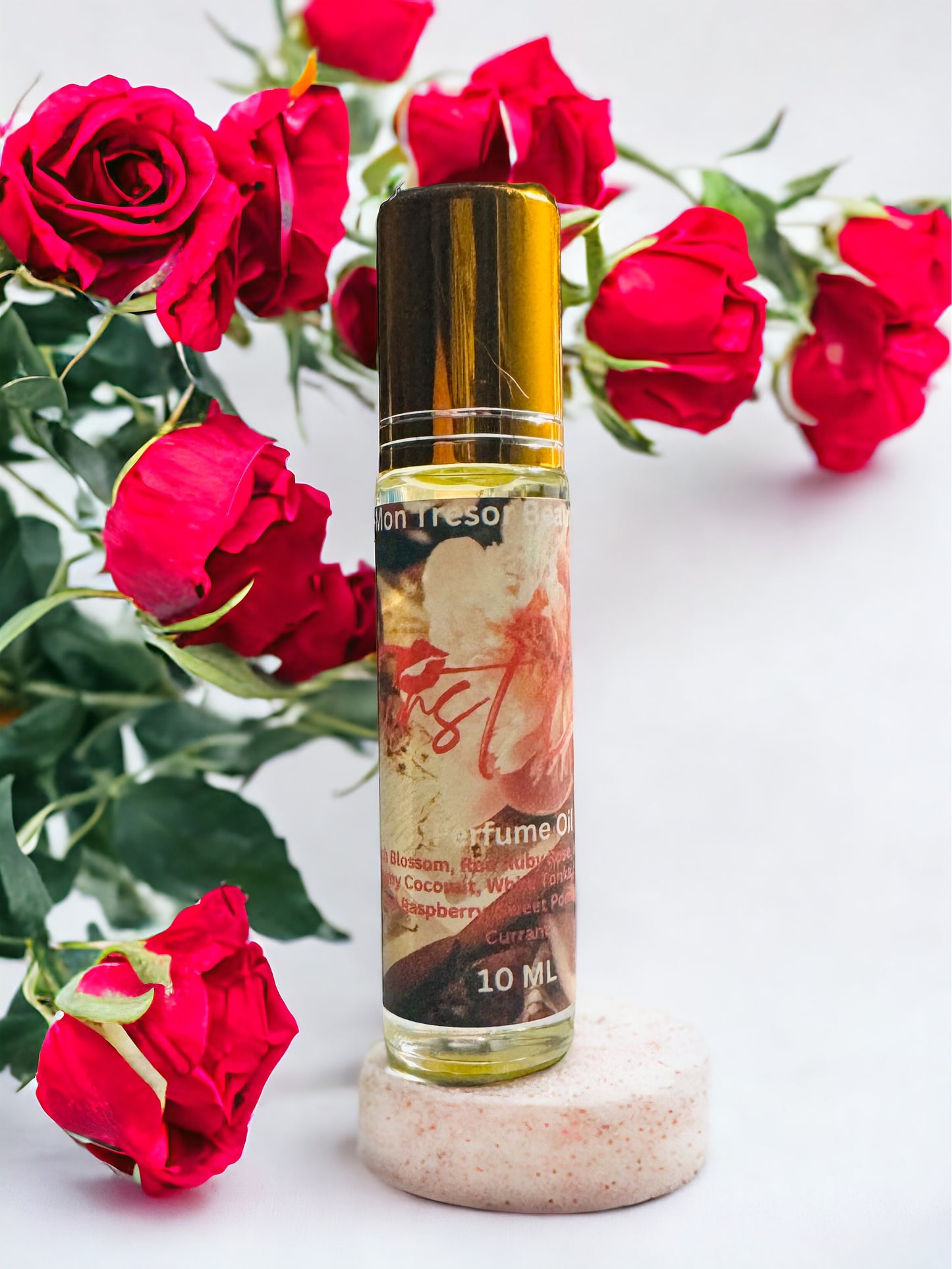 First Love  Perfume Oil, sparkling red raspberry, peach blossom, creamy coconut, red currant, natural perfume, cruelty free, vegan friendly, woman’s perfume, layering perfume,