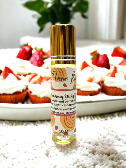 Strawberry Sticky Buns perfume oil, vanilla cream, cinnamon, strawberry, gourmand perfume, woman’s perfume