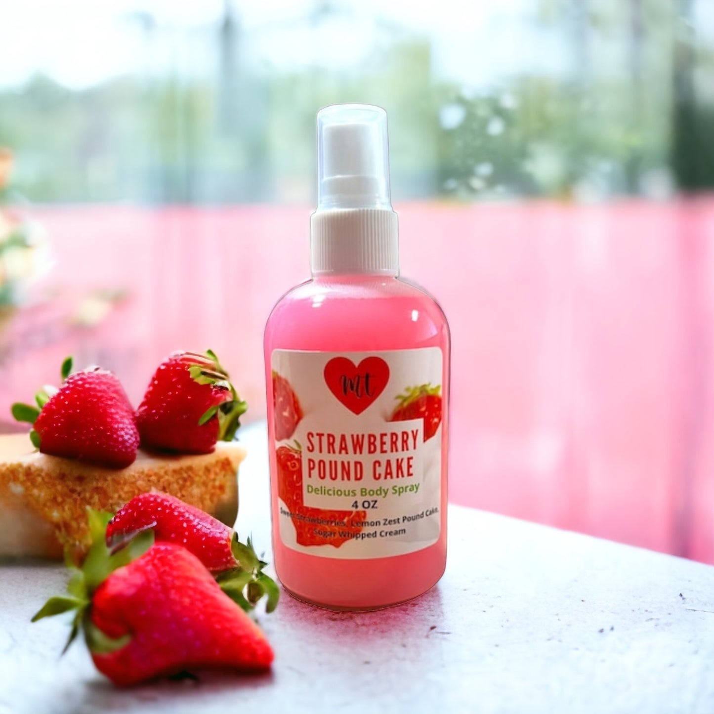 Strawberry Pound Cake Body Mist, body splash, perfume spray, fragrance mist, gifts for her, vegan perfume, cruelty free beauty, skin safe