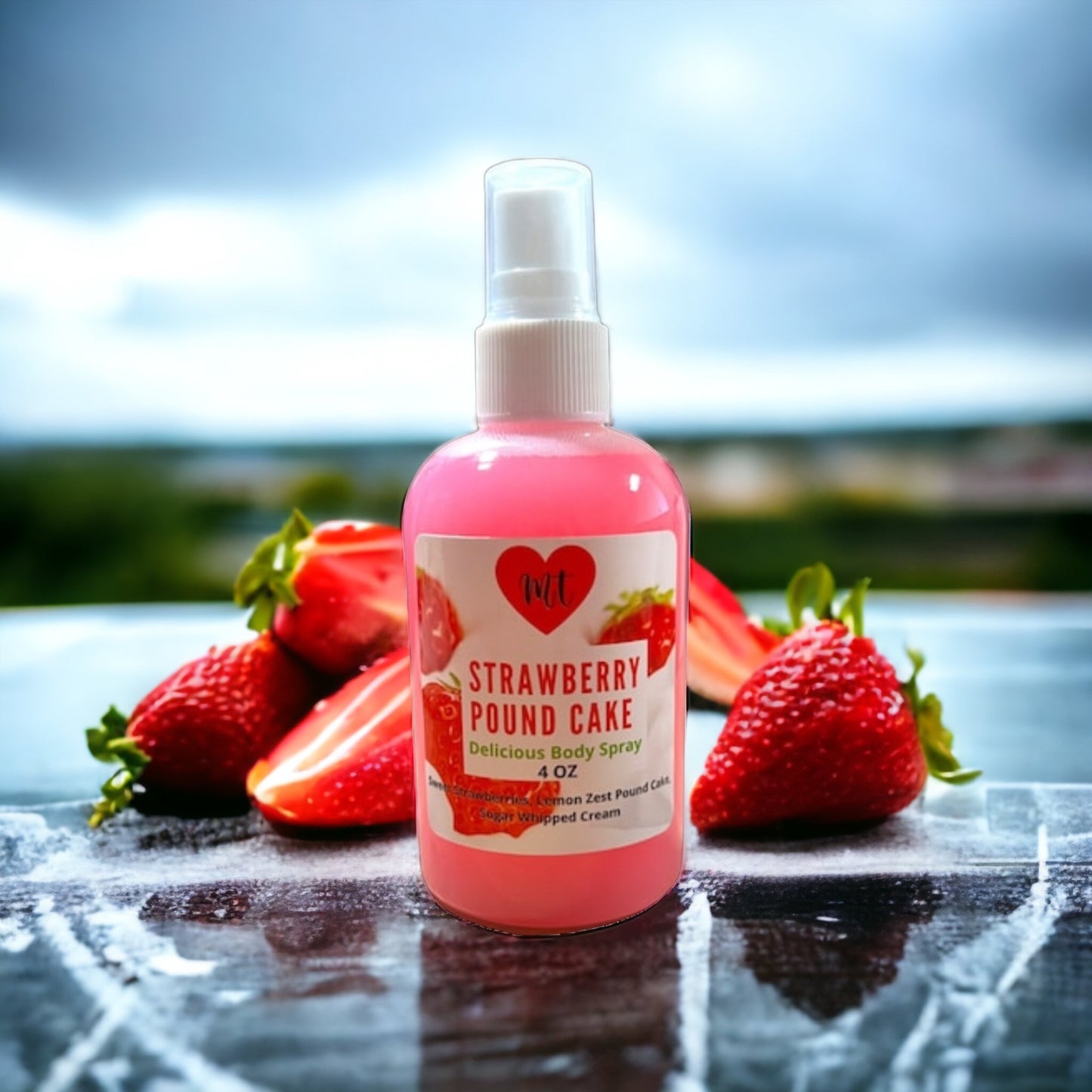 Strawberry Pound Cake Body Mist, body splash, perfume spray, fragrance mist, gifts for her, vegan perfume, cruelty free beauty, skin safe