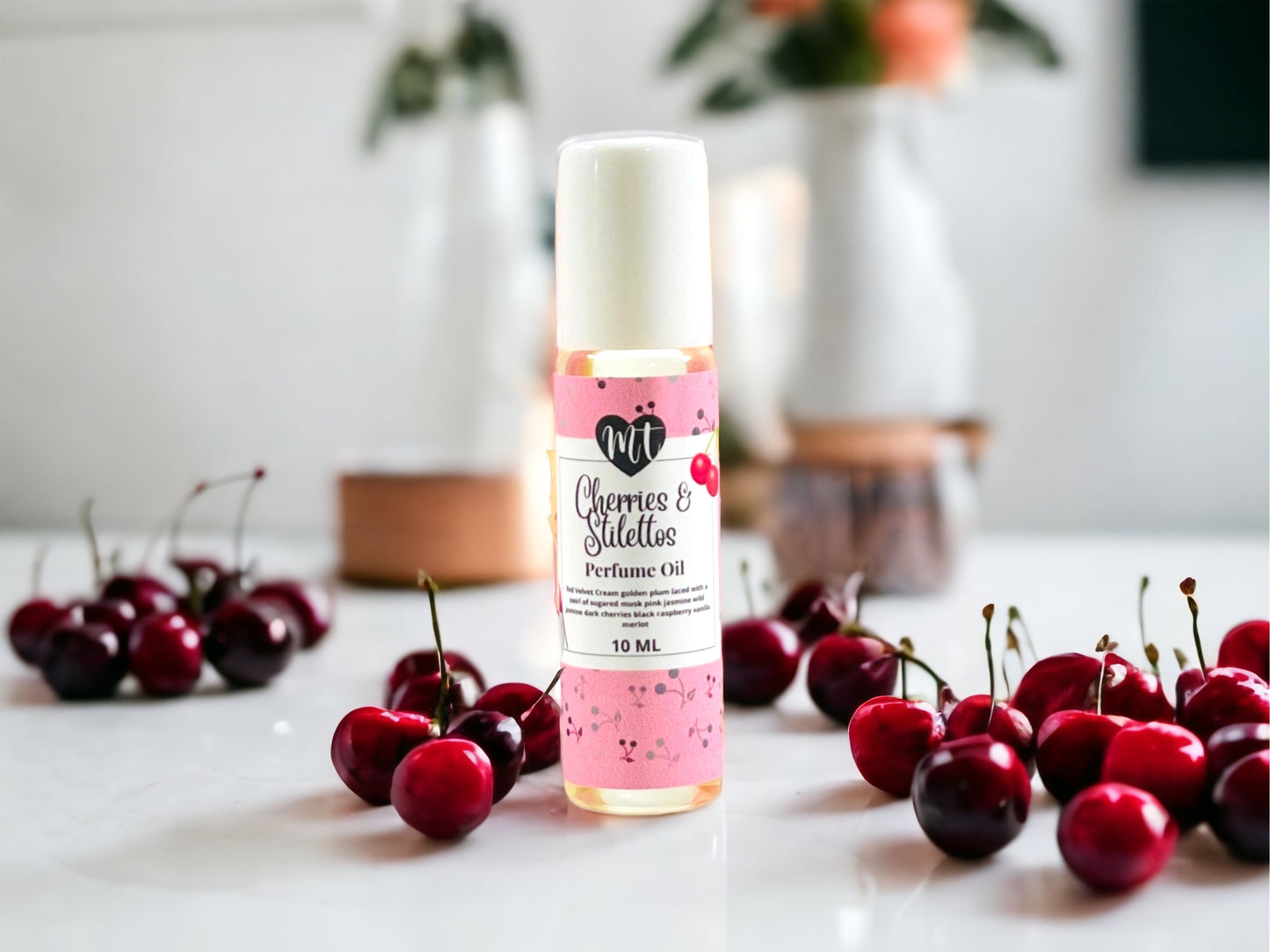 Cherries and Stilettos perfume oil,  roll on perfume, perfume, vegan perfume, cruelty free beauty