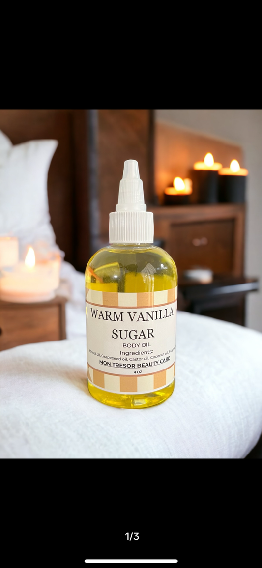 Warm Vanilla Sugar body oil, moisturizer, vegan, organic, cruelty free beauty, gift for her