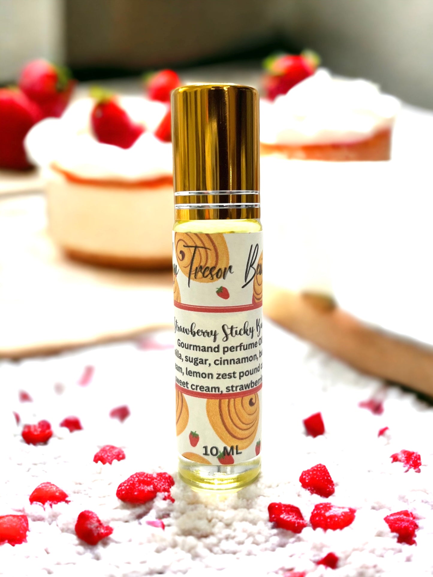 Strawberry Sticky Buns perfume oil, vanilla cream, cinnamon, strawberry, gourmand perfume, woman’s perfume