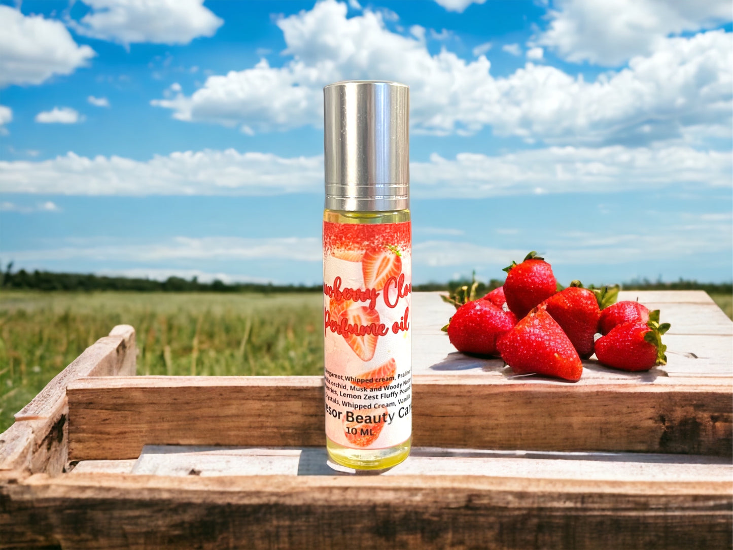 Strawberry Clouds Perfume Oil, natural perfume, cruelty free, vegan friendly