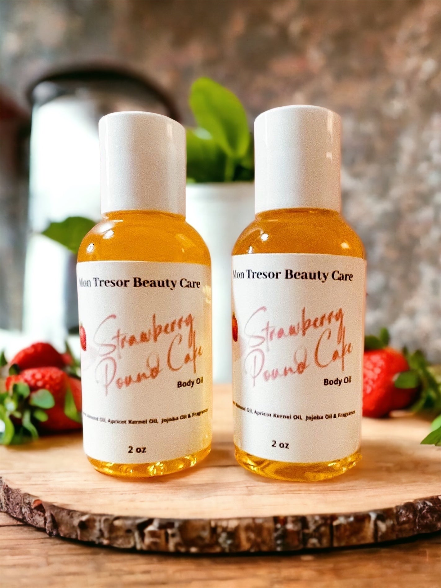 Strawberry Pound Cake Body Oil, natural body oil, skin care, body care, shower oil, moisturizer cruelty free beauty