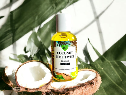 Coconut Lime Twist body oil, cruelty free beauty, oils, moisturizers, skin care