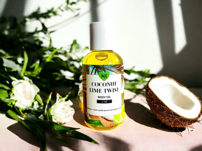 Coconut Lime Twist body oil, cruelty free beauty, oils, moisturizers, skin care