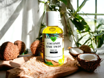 Coconut Lime Twist body oil, cruelty free beauty, oils, moisturizers, skin care