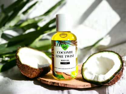 Coconut Lime Twist body oil, cruelty free beauty, oils, moisturizers, skin care