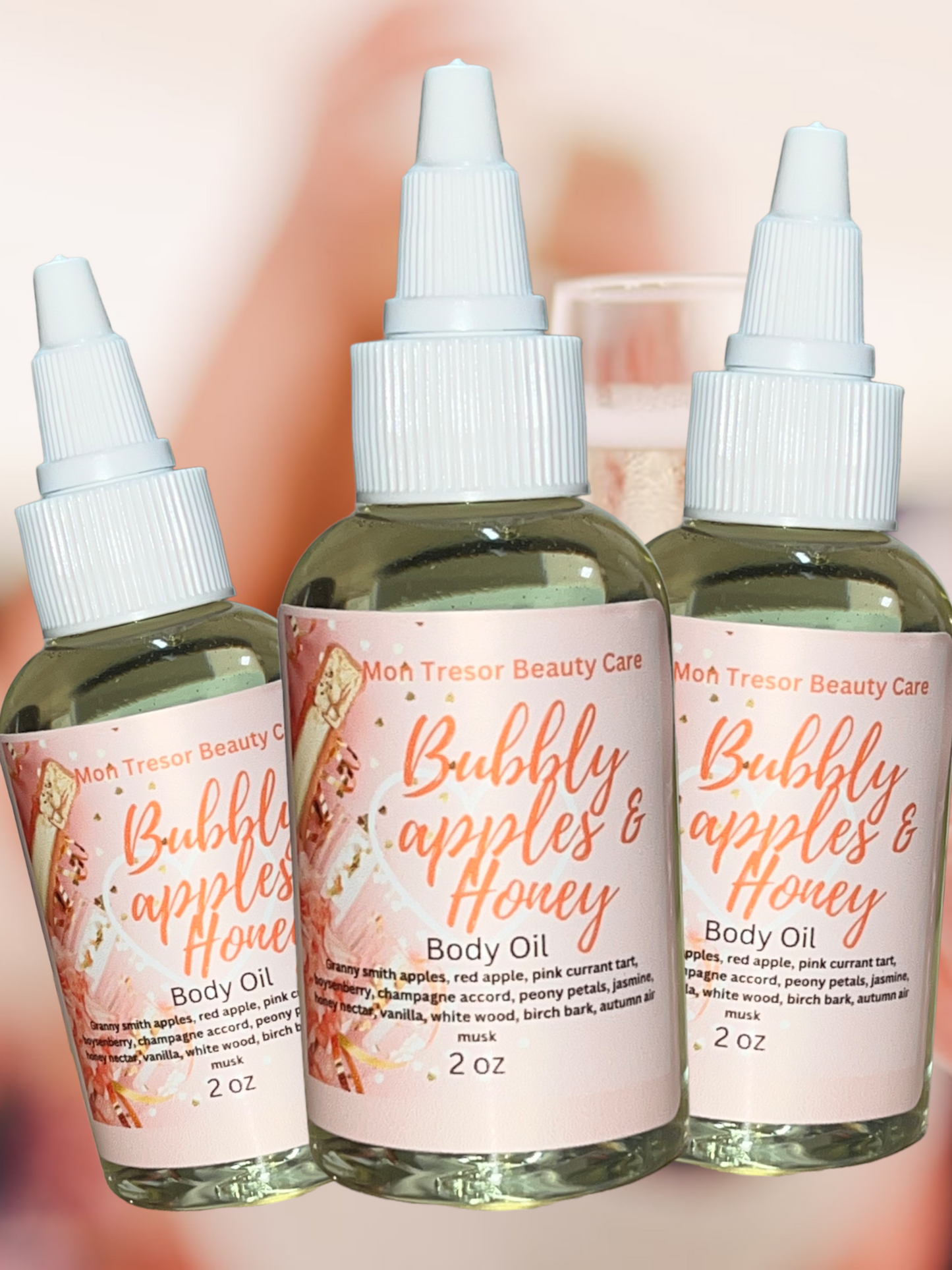 Bubbly apples and honey body oil, moisturizer, fragrance oil, skin care, body oil, body moisturizer, natural body oil, gifts for her