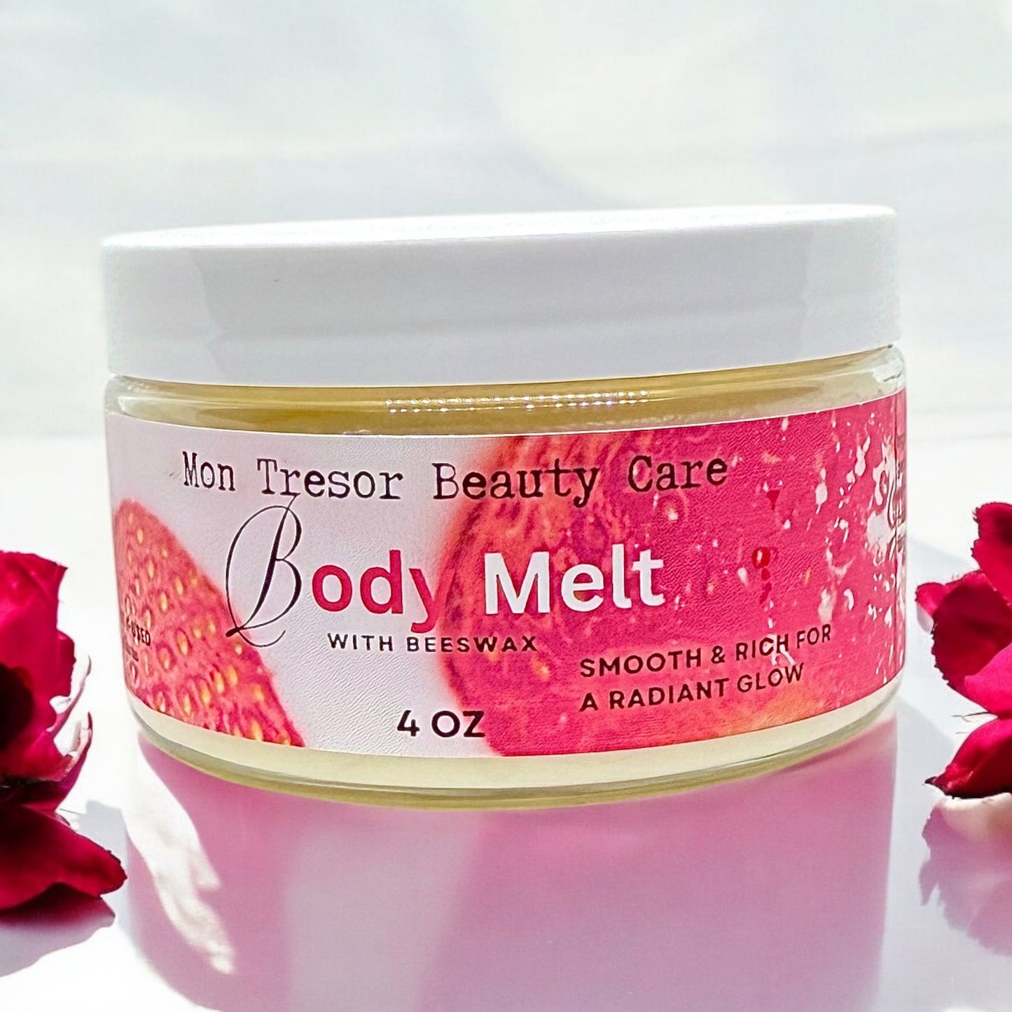 Strawberry Pound Cake (type) Body Melt 4 oz - Natural Body Butter for Hydration & All-Natural Body Care Smooth Blend skin