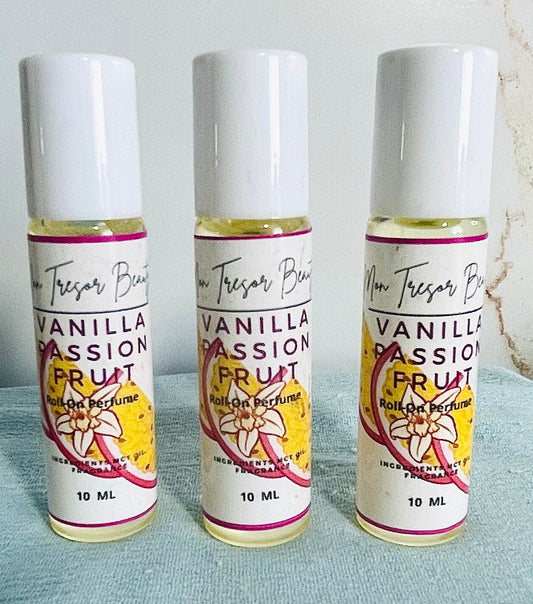 Vanilla passion fruit perfume oil, roll on perfume, handmade perfume, natural perfume oil, perfume roller, gifts for her