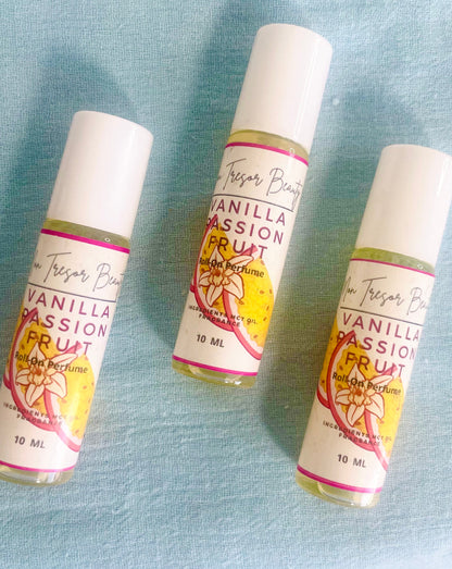 Vanilla passion fruit perfume oil, roll on perfume, handmade perfume, natural perfume oil, perfume roller, gifts for her