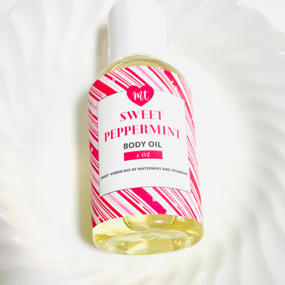 Peppermint Body oil, moisturizer, skincare, oils, cruelty free beauty,