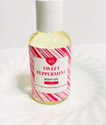 Peppermint Body oil, moisturizer, skincare, oils, cruelty free beauty,